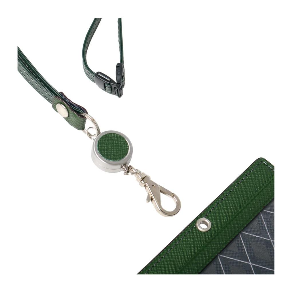 Takeo Kikuchi ID Card ID Card Name Pass Genuine Panama Card Card Name Badge Employee ID Card with Cowhide Italian Black Case, Holder, Holder, Case,