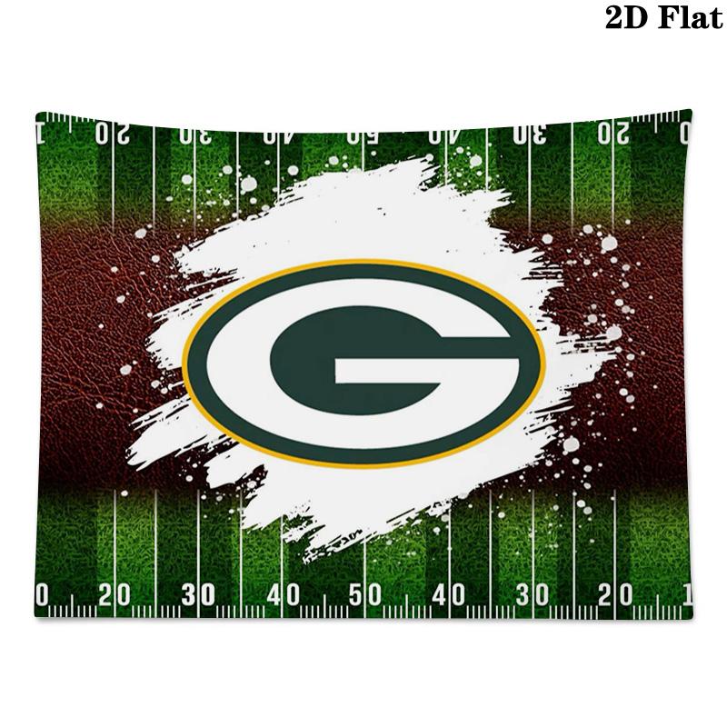 Green Bay Packers Logo Wall Tapestry Aesthetic Wall Hanging Printed Fabric Blanket Decorative Tapestries for Bedroom Living Room Home Decor
