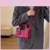 Simple Handbag Women's 2023 Autumn Winter New High-end Fashion Small Square Bag Korean Retro Diagonal Bag