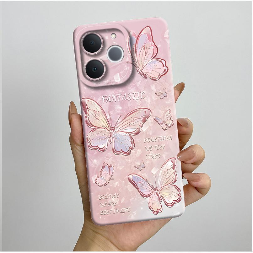 For Realme Note 70T Phone Case Aesthetic Butterfly Flower Anti Drop Protection Covers For Realme Note 70 T Note70T Bumper Casing