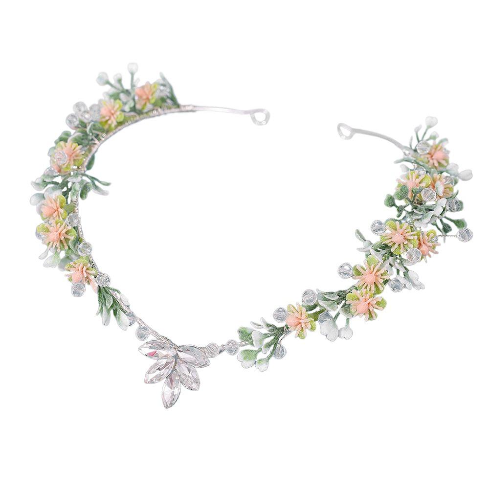 Forest Woodland Fairy Flower Leaf Crowns Handmade Fairycore Elvens Hair Jewelry  for Women