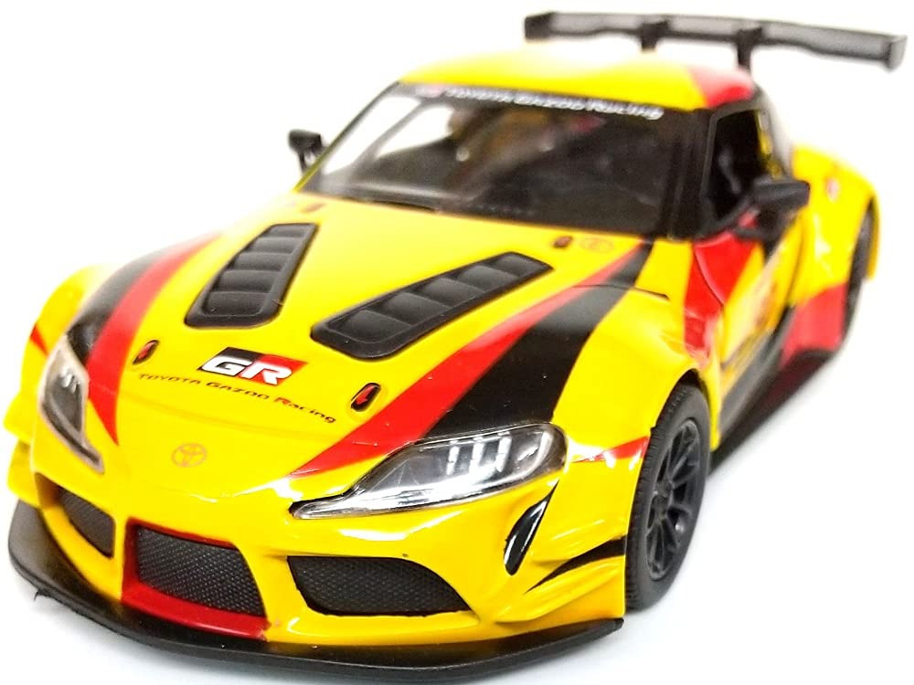 Kinsmart Toyota GR Supra Racing Concept scale diecast model car Yellow 1/36 (pull-back car) /