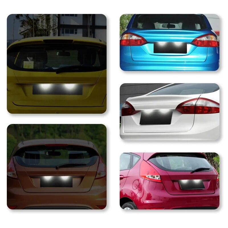 2pcs Car LED License Lamp For Ford Kuga S MAX Mondeo MK4 MK5 MK2 Fiesta JA8 For C-MAX For Galaxy WA6 For Kuga