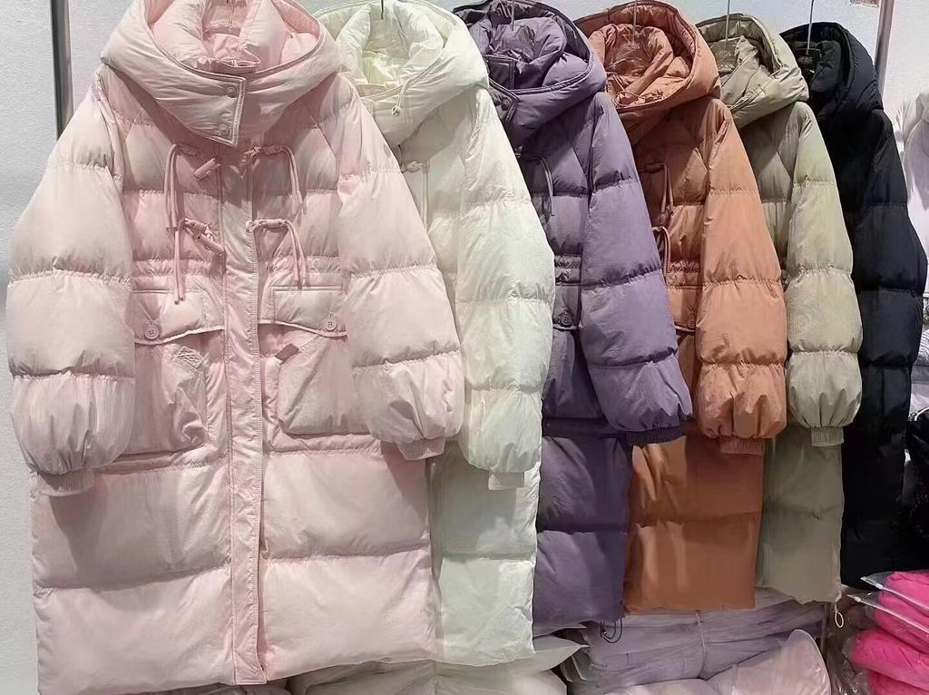 Anti-season autumn and winter new down jacket women's Chinese knot medium and long over the knee hooded waist thickened design sense niche