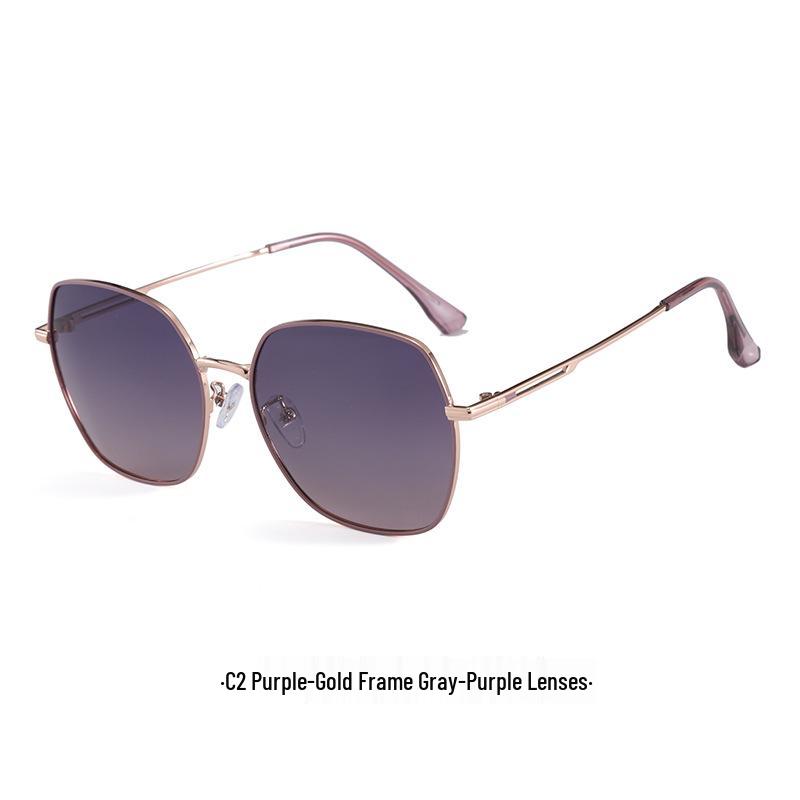 Women s 2026 Glossy Black Polarized Sunglasses - Large Frame, High-End UV Protection, Perfect for Driving.