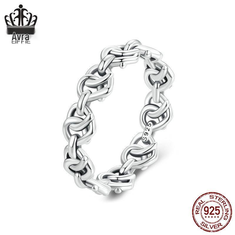 

Aifle Оригинальное серебро S925 Кольцо-цепочка в форме сердца - Элегантные и модные украшения Size 7