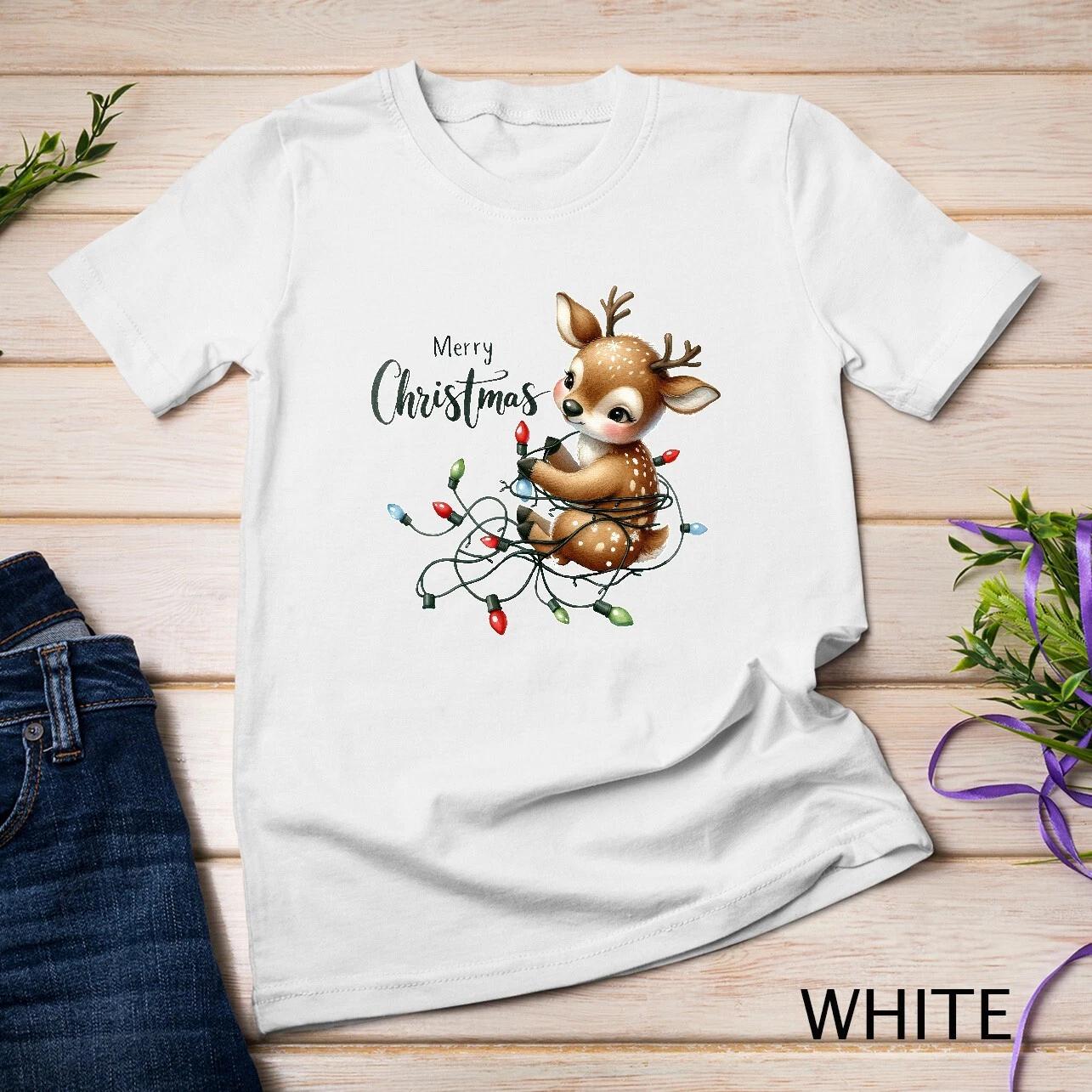 Festive Reindeer - Christmas Tree #1 Funny Christmas Shirt Unisex T-shirt S