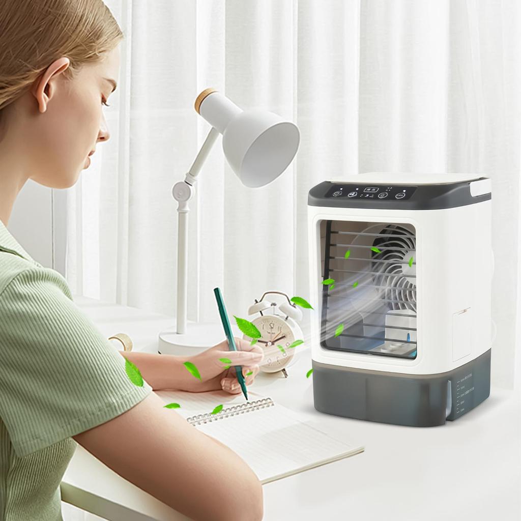 Air Conditioner Fan Portable For Room USB Desktop Humidifier 3-Speed LED Air Conditioner Fan For RV Travel Tent Camping Garage