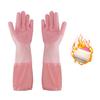 1 Pair Housework Gloves Silicone Cleaning Gloves with Anti-Slip Texture Extended Arm Guard Pet Hair Removal Gloves