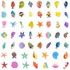 50PCS Cute Marine Life Waterproof Stickers for Water Bottles, Computers, & DIY Stationery