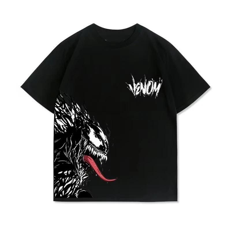 Marvel Men's Venom Spider Man Tom Hardy Printed New Summer Women's Loose Short Sleeves Kid T shirt for parents children adults