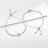 Stylish and Simple Love Bracelet S925 Sterling Silver Inlaid Heart-shaped Zircon Adjustable Length Jewelry