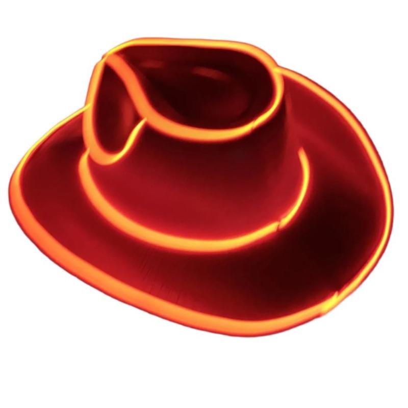 Western Hat Light Up LED Cowgirl Hat Party Hat Stage Costume Headwear