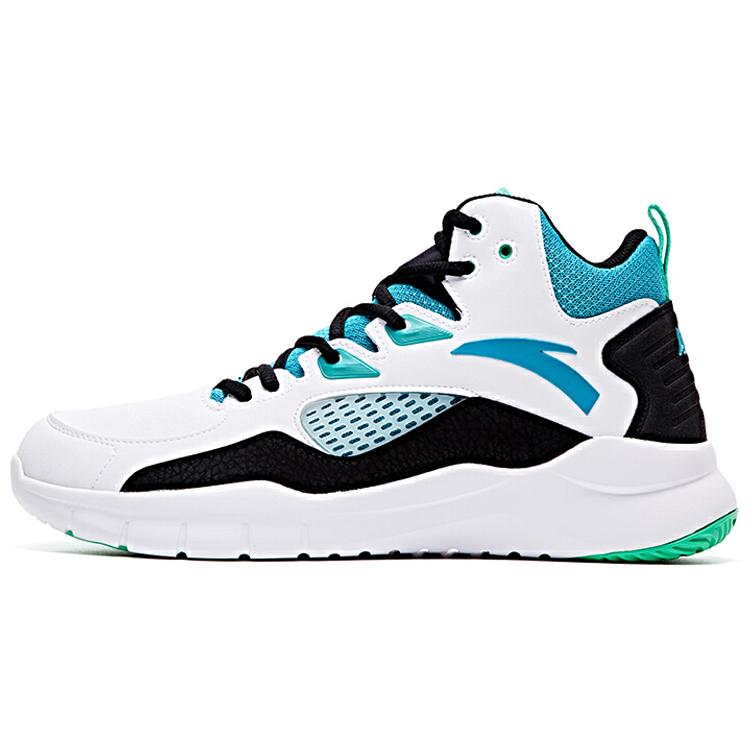 New Anta Star Trail 4 Cushioning Anti Slip And Wear Resistant High Top Basketball Shoes White Blue 91731132-1