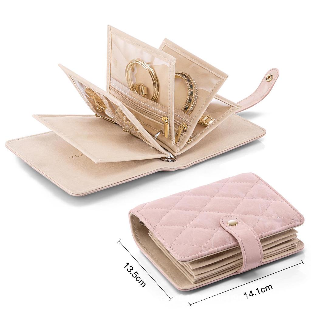 Přenosný vícevrstvý úložný album na šperky s antioxidačními přihrádkami na náušnice