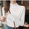 Elegant Slim Fit Long-Sleeve Brushed Modal High Neck Women's Base Layer T-shirt