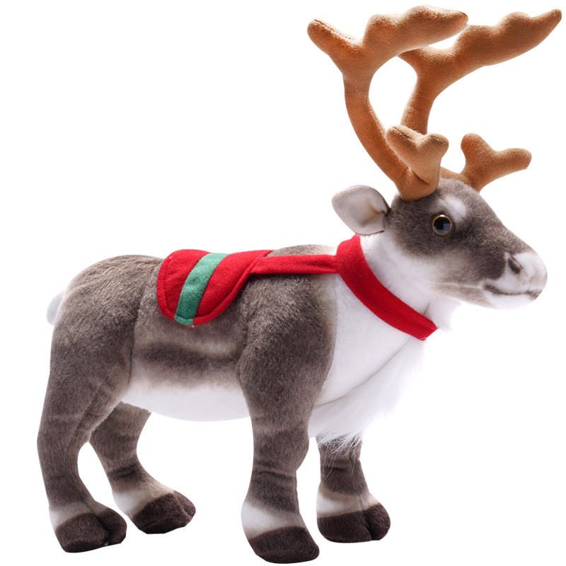Adorable Plush Reindeer Figurine For Christmas Decoration With Realistic Features