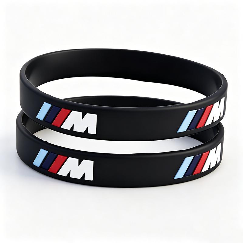 VYOJ1 1/2Pcs Rubber Stretch Wristbands Sports Bracelet Accessories Car Sticker For BMW E46 E90 E60 F30 F10 F20 G20 G30 E92 E87 E39 E36