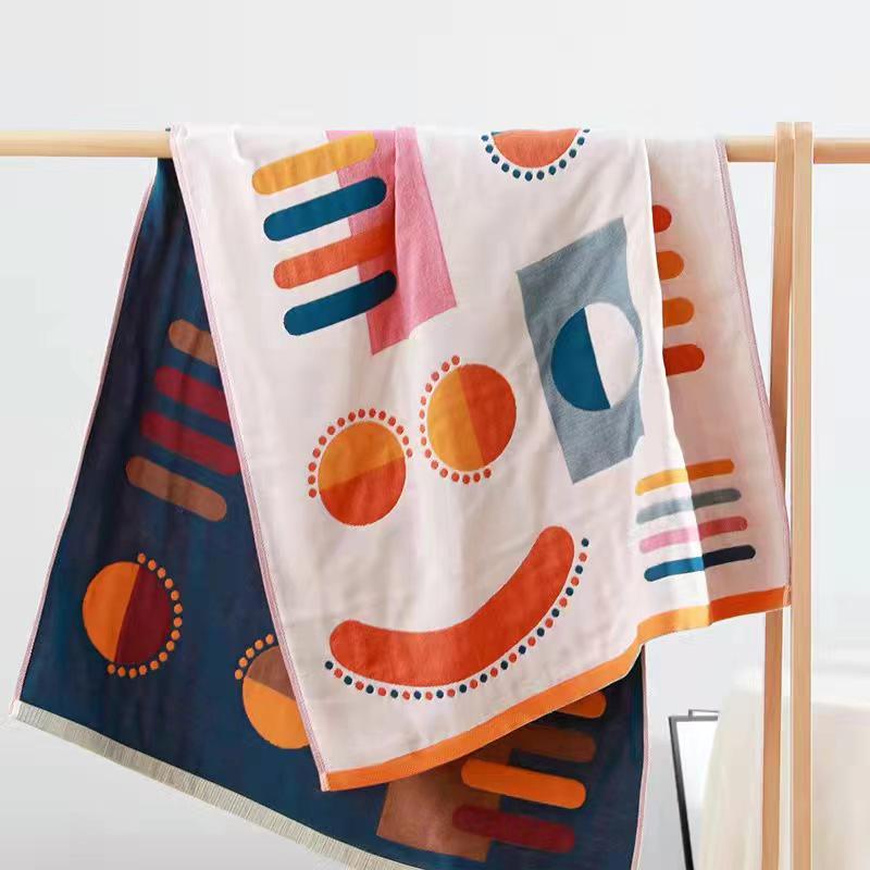 New Soft Ethnic Style Sun God Cotton Bath Towel - Skin-friendly & Absorbent