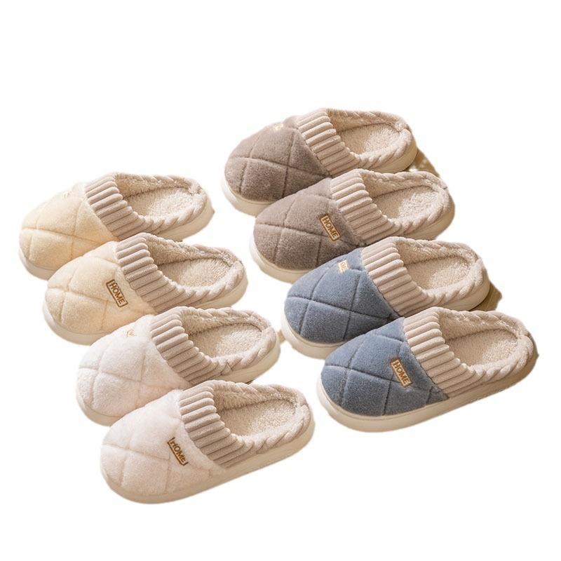 Thick Cotton Slippers with Added Fleece for Women Suitable for Keeping Warm and Slip Resistant At Home In Autumn and Winter Suitable
