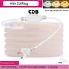 1-50M 220V COB LED Neon Şerit Işık IP67 Su Geçirmez Anahtarlı/Dimmerli AB Fişli Beyaz Doğal Sıcak Esnek Şerit Bant Oda Dekorasyonu