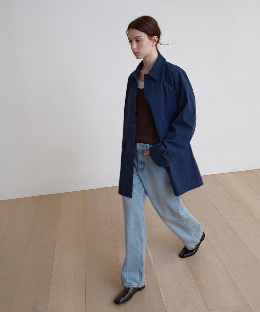 But'Ton Half Trench Coat (Navy)