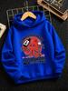Kids Japanese Osaka Dotonbori Octopus Hoodie Cartoon Graphic Print Pullover Sweatshirt Cute Streetwear Casual Hooded Top Autumn