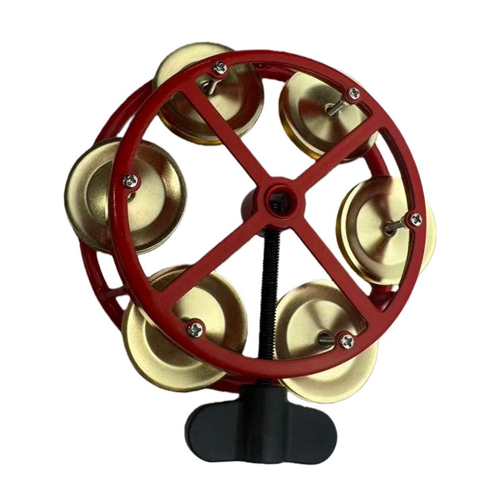 Hi Hat Tambourine Musical Instrument Percussion Accessories Bell Drum Cymbals with Metal Jingles for KTV Parties Versatile Sound