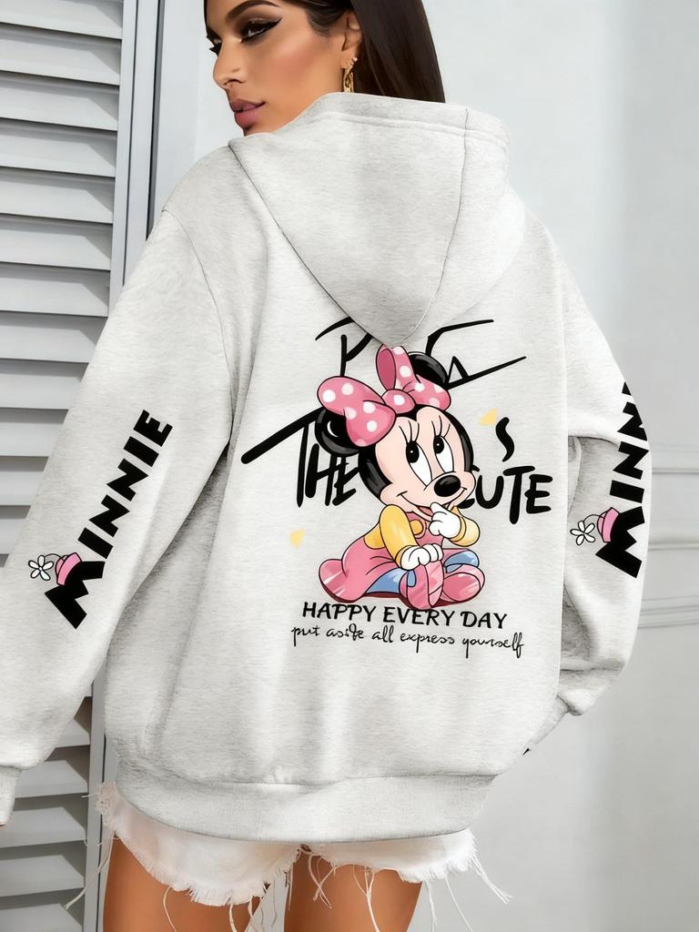 Υπερμεγέθης Vintage Disney Μπλούζα Πουλόβερ με Μοτίβο Μίνι Γυναικεία Ανδρική Καθημερινή Φούτερ Μπλούζα Streetwear Μόδα Τοπ Εαρινή Φθινοπωρινή Μόδα