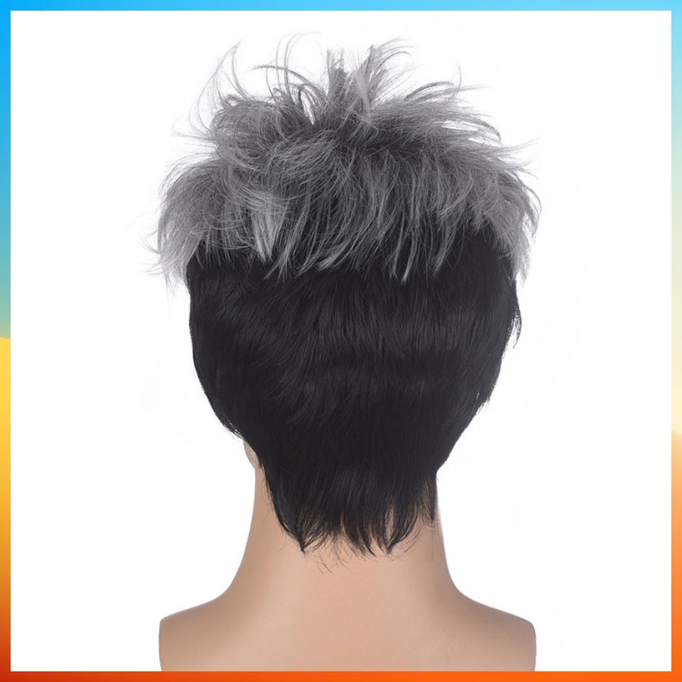 Perruque courte et lisse à la mode européenne 2025 pour hommes HW710