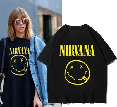 Classic Nirvana Band Retro Cotton TShirt Unisexs WOMEN Short Sleeve Summer Punk Style Color Casual Breathable TShirt