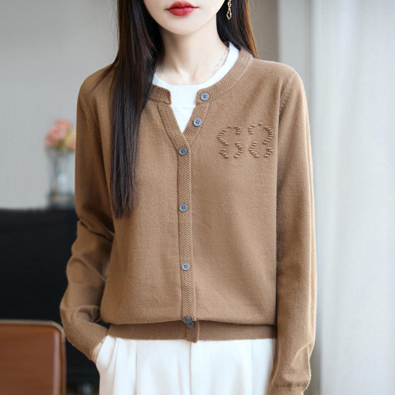 25 Autumn/Winter Women's Knitwear: Andy Velvet Textured Two-Piece Cardigan Sweater, Korean Style