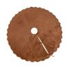Velvet Wavy Edge Christmas Tree Skirt With Straps Soft Christmas Tree Base Mat Reusable Solid Color Christmas Tree Collar