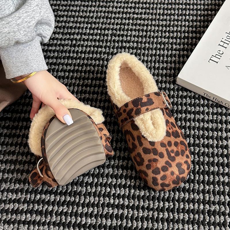 Women's large size soft sole heightening warm fur one winter non-slip snow boots plush lining outdoor sports Lefebvre cotton shoes