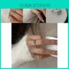 Stylish New Chinese Design Adjustable Geometric Copper Ring For Women 2023