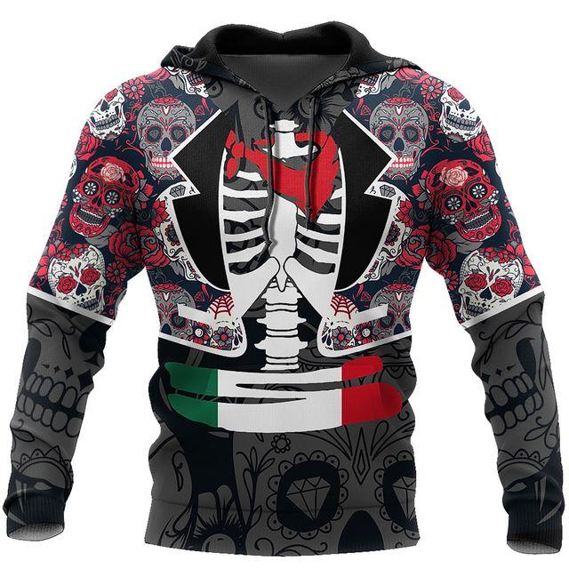 3D Printed Skull Graphics Men's Hoodie Tops Fashion Unisex Sweatshirt Spring Hip Hop Streetwear Oversized Casual Men's Clothing