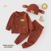 Baby Warm Cardigan and Pants Set - Cozy, Boneless Autumn Pajamas with Belly Protection for Kids
