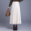 Elegant 2025 Autumn Women’s A-line Pleated Skirt with Elastic Waist – Korean Style