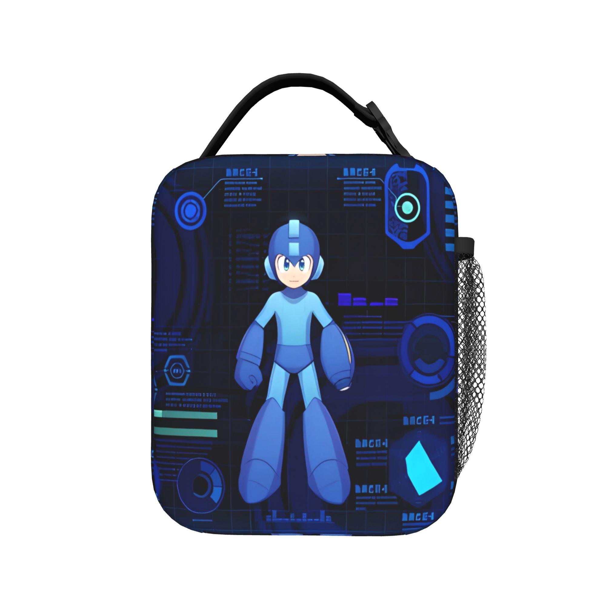 Sac à Lunch Mega Man Dessin Animé Boîte à Lunch de Voyage Pour Fille Garçon Amusant Portable Fermeture Éclair Design Graphique Sac Isotherme Sacs à Main One Size