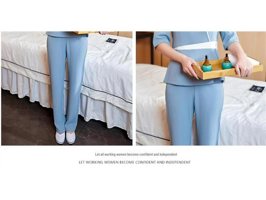 Women's High-End Beauty Spa Technician Pants Set for Head Therapists and Postpartum Recovery.