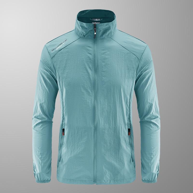 Summer 2025 Men's Clothing Ultra-thin Breathable Stand-up Collar UV Protection Jacket Fishing Suit Men's Skin Clothing