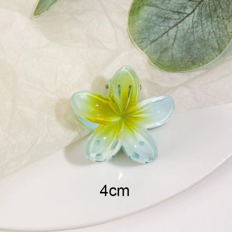 Hawaiian Gradient Hair Clips Flower Hair Claw Mini Fashion Head Wear Hairpin for Women Baby Girls Crab Barrette Hair Accessories