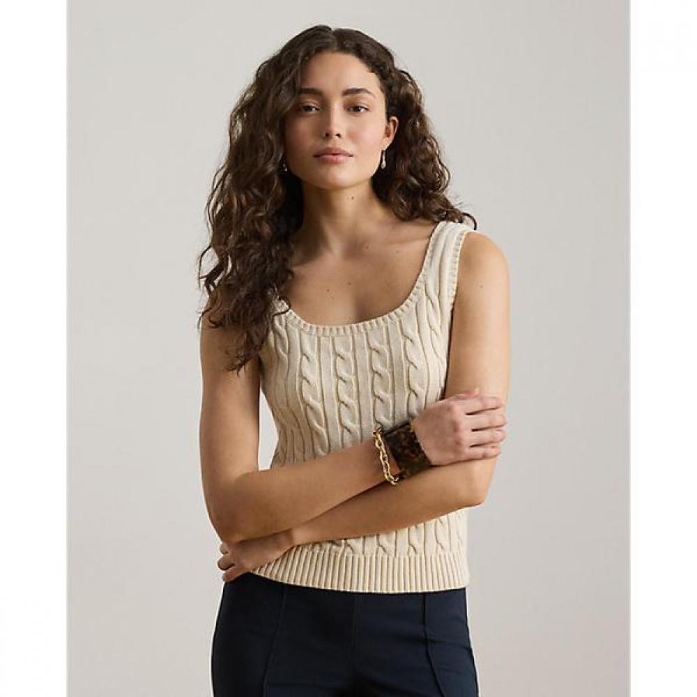 Lauren Ralph Lauren Cable Cotton Blend Sleeveless Sweater Wmlrswescm20068101 XS