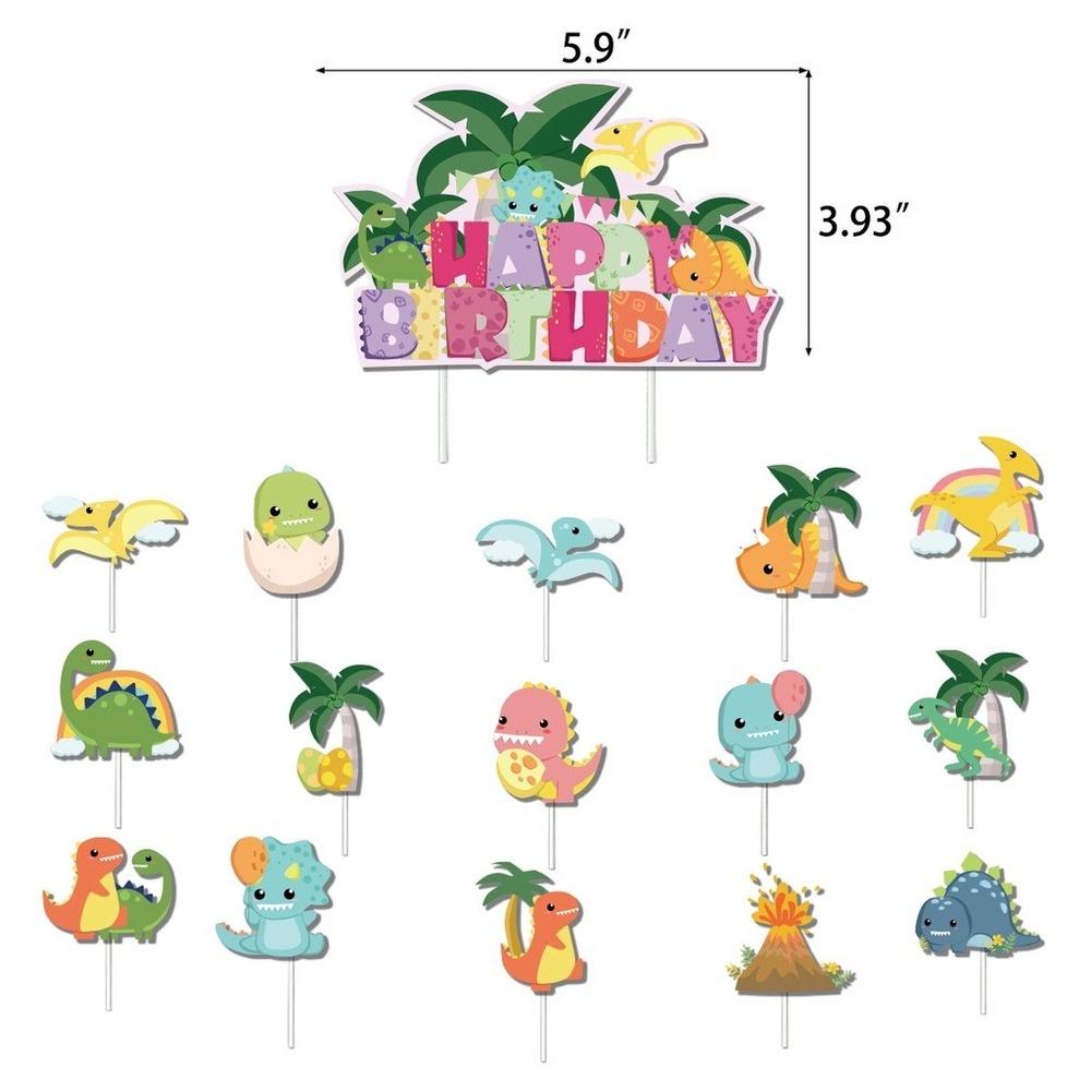 3D Rosa Dinosaurier Ballon Set Geburtstag Party Banner Kuchen Einsetzen Dinosaurier Ballon Party Dekoration Lieferungen