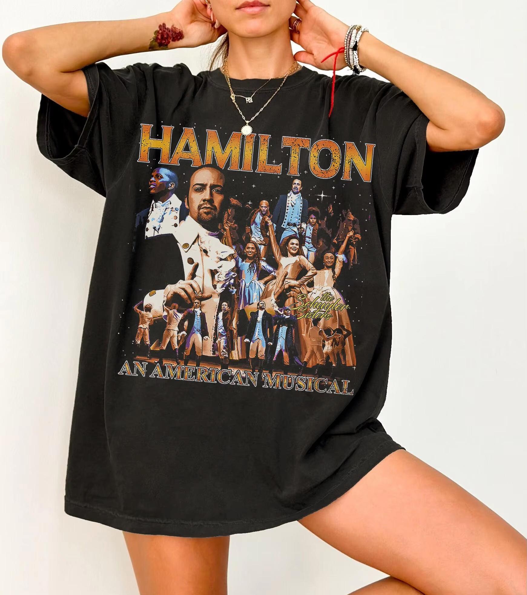 Hamilton American Heritage Founding Father Musical Tshirt2026 Summer Unisexs and Womens Loose and Breathable Tshirt Top S