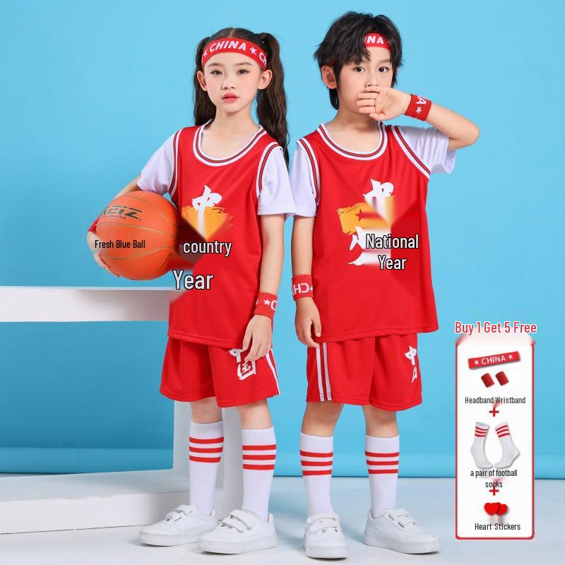 

Kids Basketball Uniform Set for Elementary Boys & Girls - Jersey & Shorts for Training, Performance, & Competitions M 130-140 cm Height