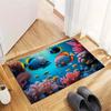 Tropical Fish Print Doormat, Non-Slip Entrance Floor Mat with Colorful Coral Reef & Fish Design, Indoor Rug for Ocean Lovers