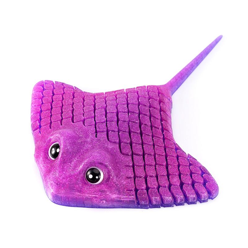 3D Printed Manta Ray Fidget Toy Multicolor Articulated Sensory Toy Manta Rays And Devil Fish Animal Models Home Desktop Ornament