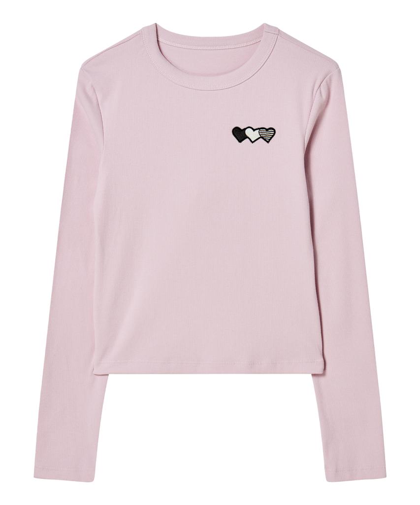 Loginaenloji Heart Wappen Basic Long Sleeve Pink