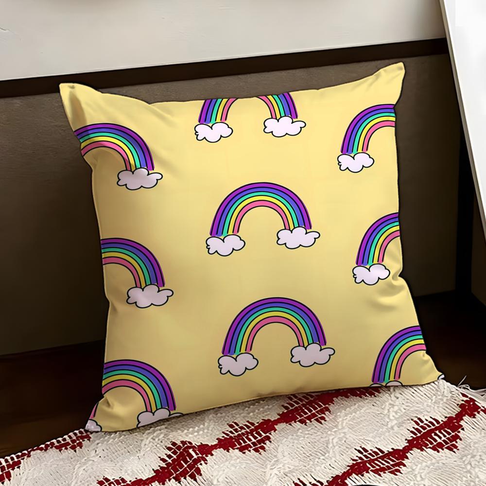 Neon rainbow Cushion Cover Reversible Soft Durable Pillow Cover Home  Car MultiScene Use for Daily Comfort